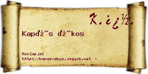 Kapás Ákos névjegykártya