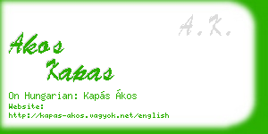 akos kapas business card